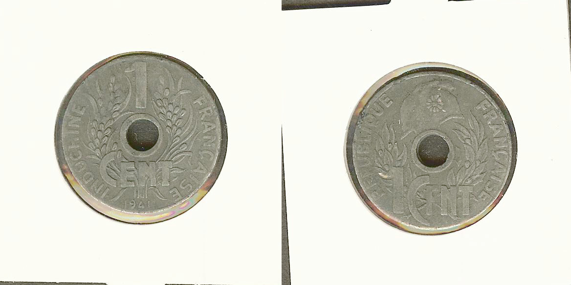 French Indochina 1 centime 1941 EF